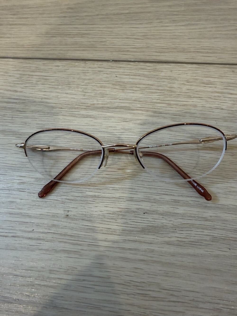 Elizabeth Arden EA 695-2 50-19-130 Demi/Gold Half Rim Eyeglasses Frame